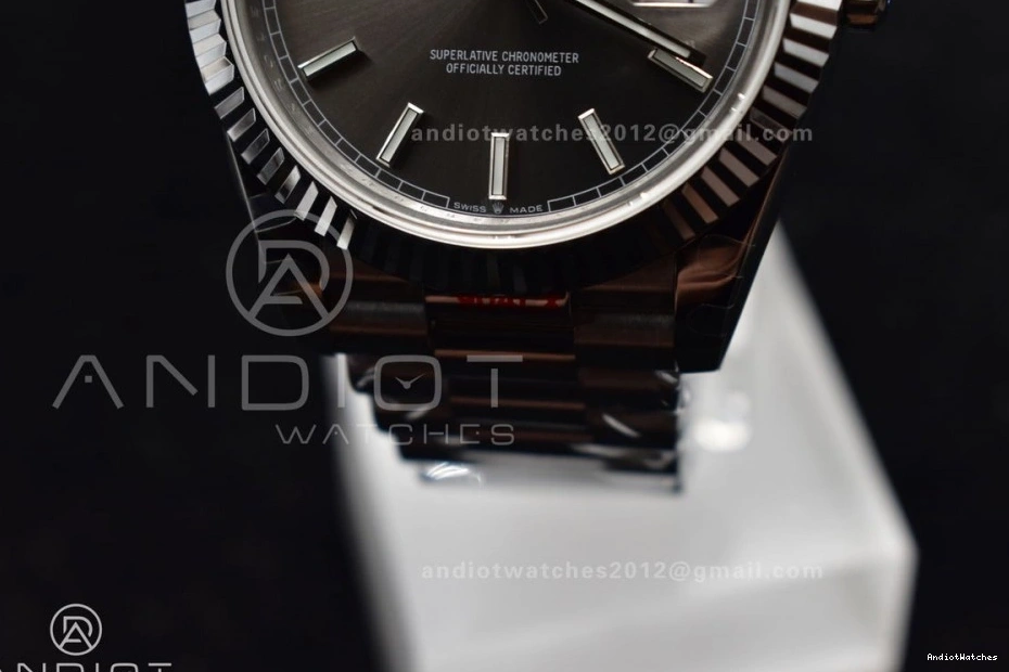 Stretchable Bracelet Dial DayDate V Grey Markers 40 904L Stick Steel On A2836 GMF 704 President Weighted Tungsten 0420